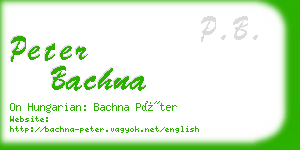 peter bachna business card